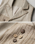 DOINDULGE Wool Patchwork Vest with Textured Panels
