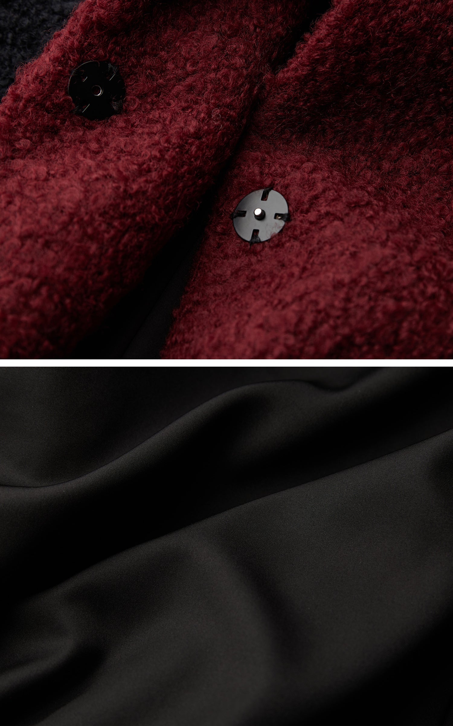 DOINDULGE Wool-Blend Contrast Panel Long Coat