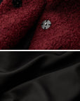 DOINDULGE Wool-Blend Contrast Panel Long Coat