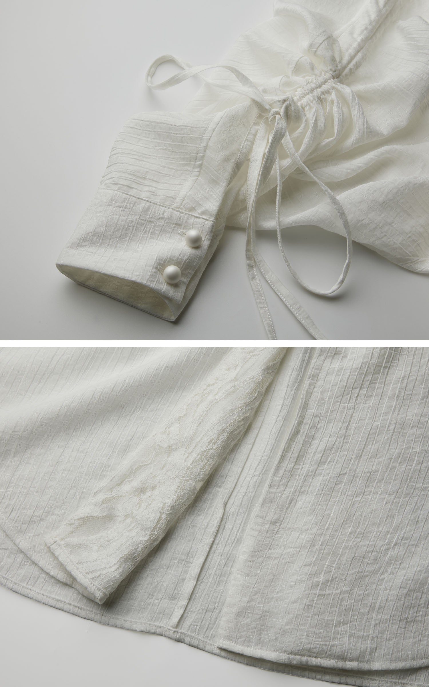 DOINDULGE Draped Batwing Sleeve Drawstring Shirt