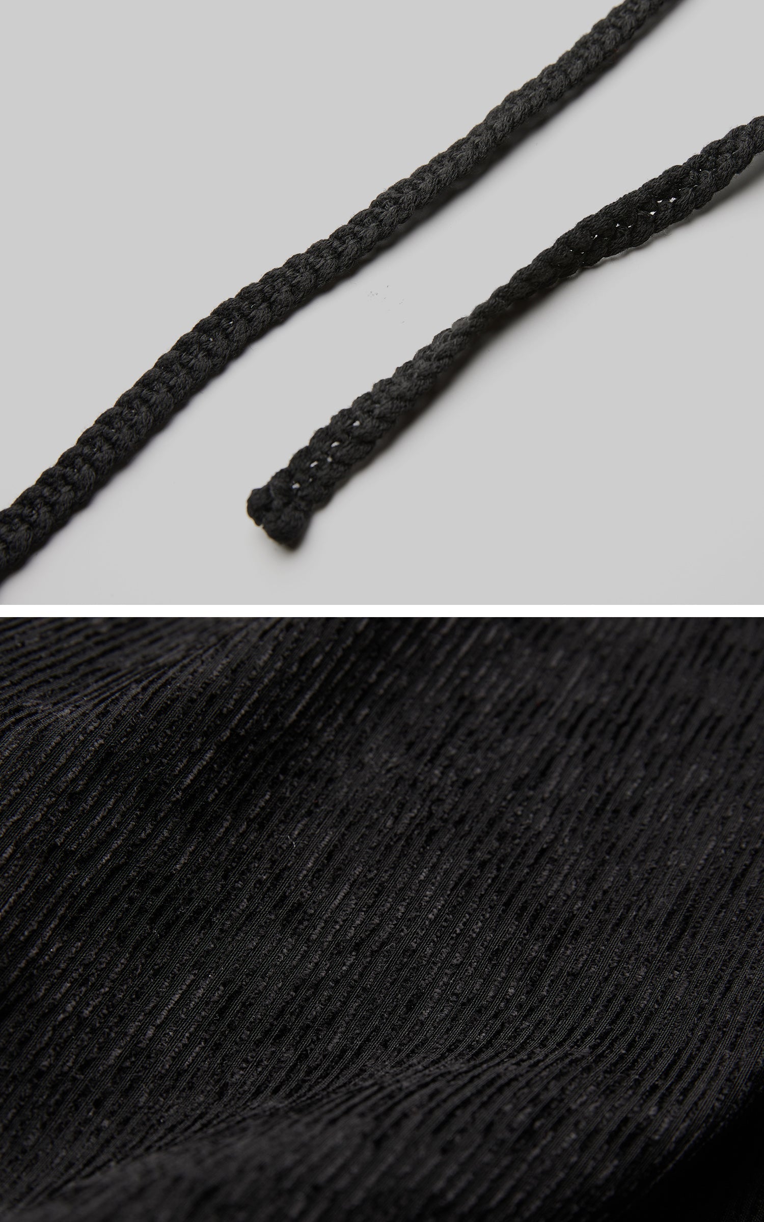 DOINDULGE Textured Wide-Leg Trousers with Draped Panels and Rope Detail
