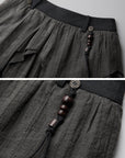 DOINDULGE Flared Pants Layered Wrap Panel