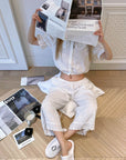 Rase le sol Crinkled Lace Lounge Set