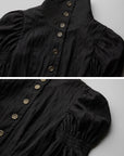 DOINDULGE Victorian High-Neck Puff-Sleeve Blouse