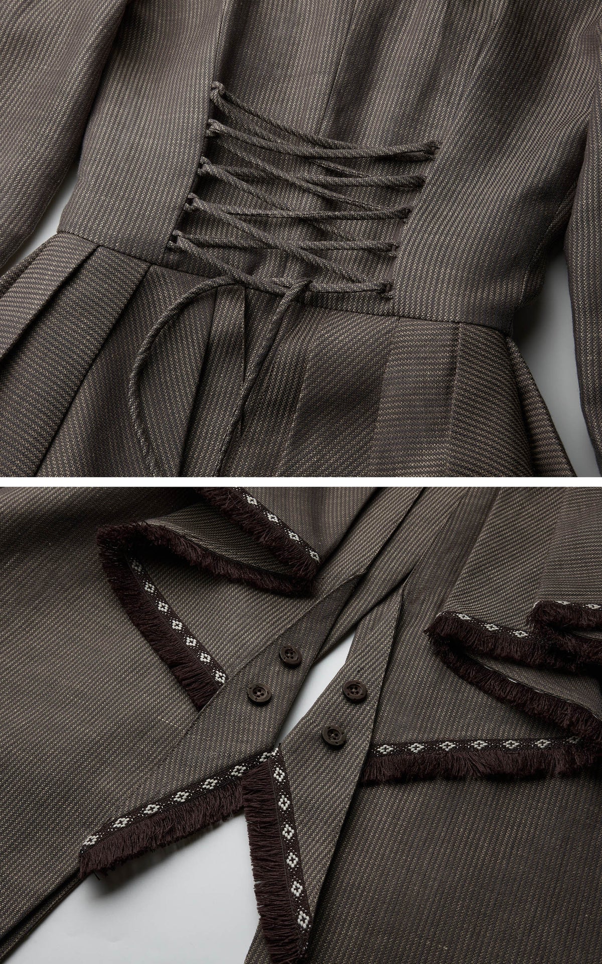 DOINDULGE Victorian Sculpted Waist Mid-Length Jacket