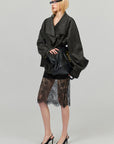 0122stepll Sheer Floral Lace Panel Low Rise Midi Skirt