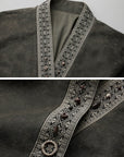 DOINDULGE Jacquard Trim Wrap Jacket