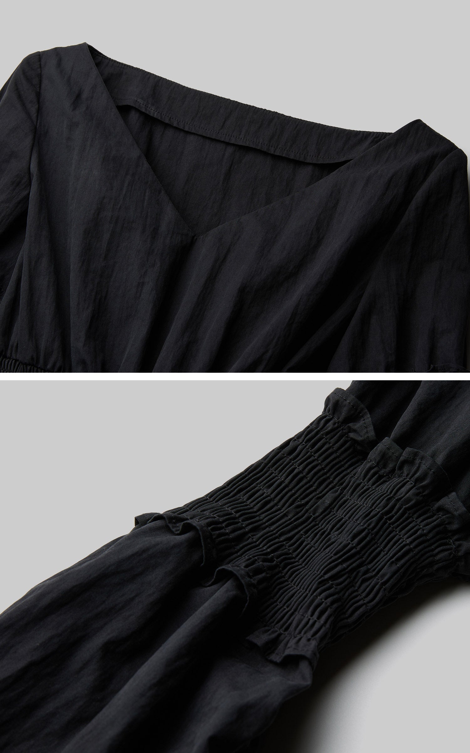 DOINDULGE Smocked Waist Ruffle Hem Blouse