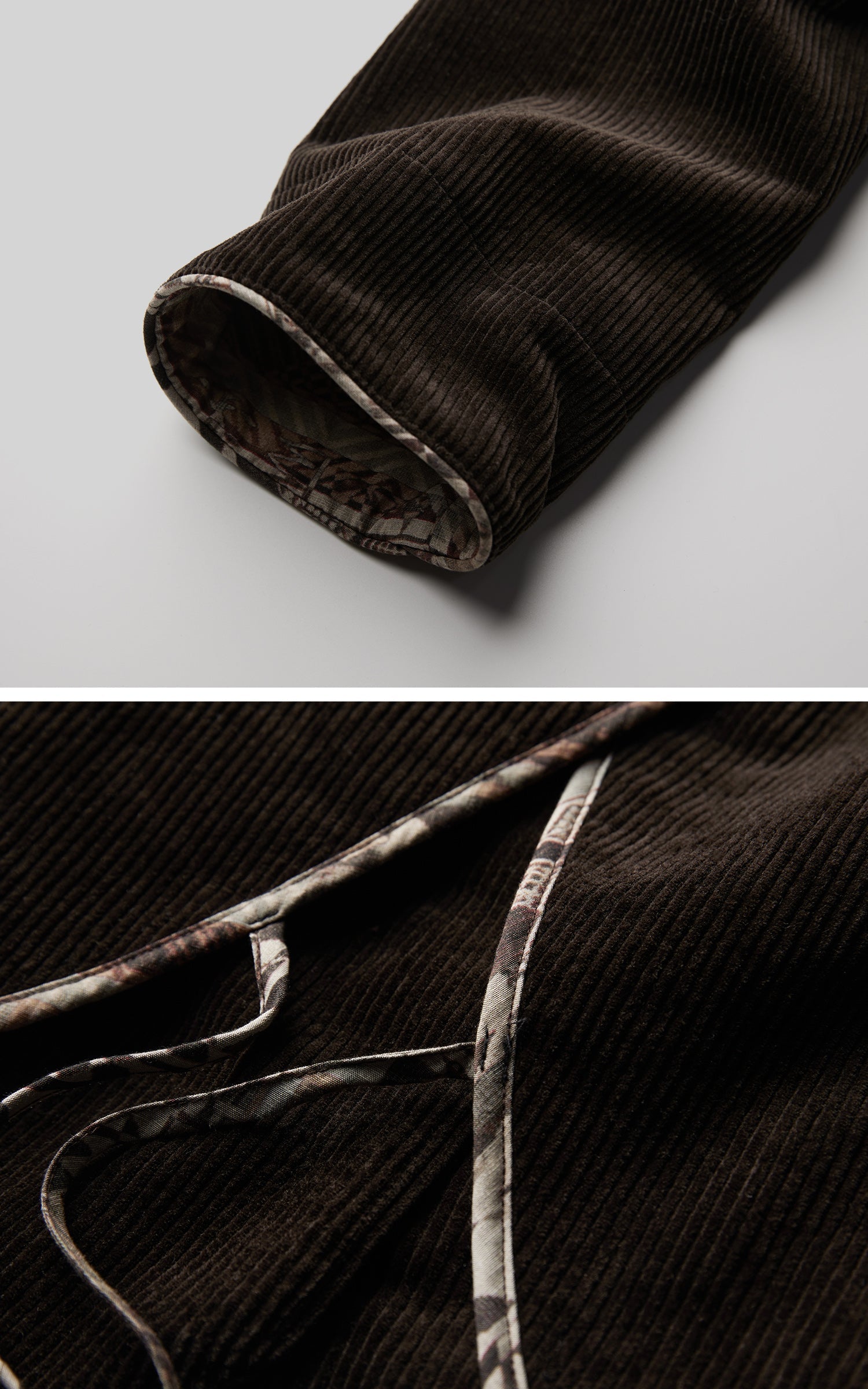 DOINDULGE Structured Corduroy Jacket with Asymmetric Button Line