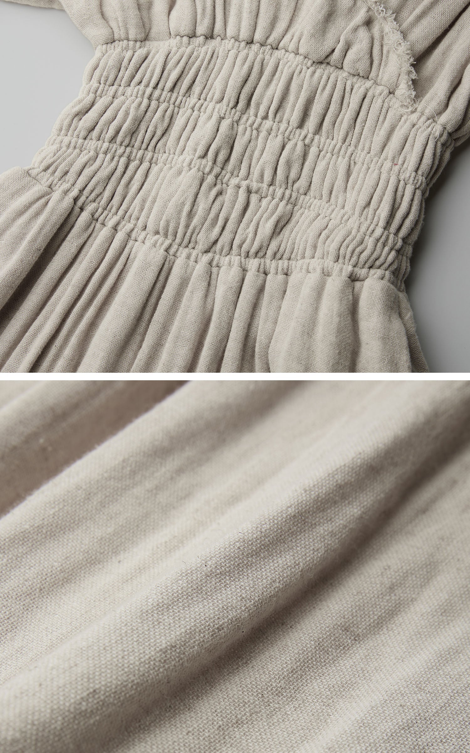 DOINDULGE Ruined Gauze Draped Maxi Dress Raw Edge Smocked Waist Ritual Dress