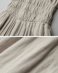DOINDULGE Ruined Gauze Draped Maxi Dress Raw Edge Smocked Waist Ritual Dress