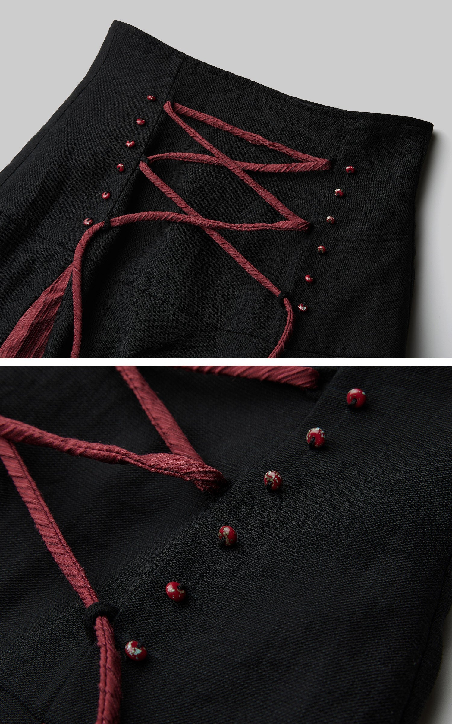 DOINDULGE Gothic Lace-Up Maxi Skirt