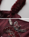 DOINDULGE Hand-Beaded Linen Strap Maxi Dress