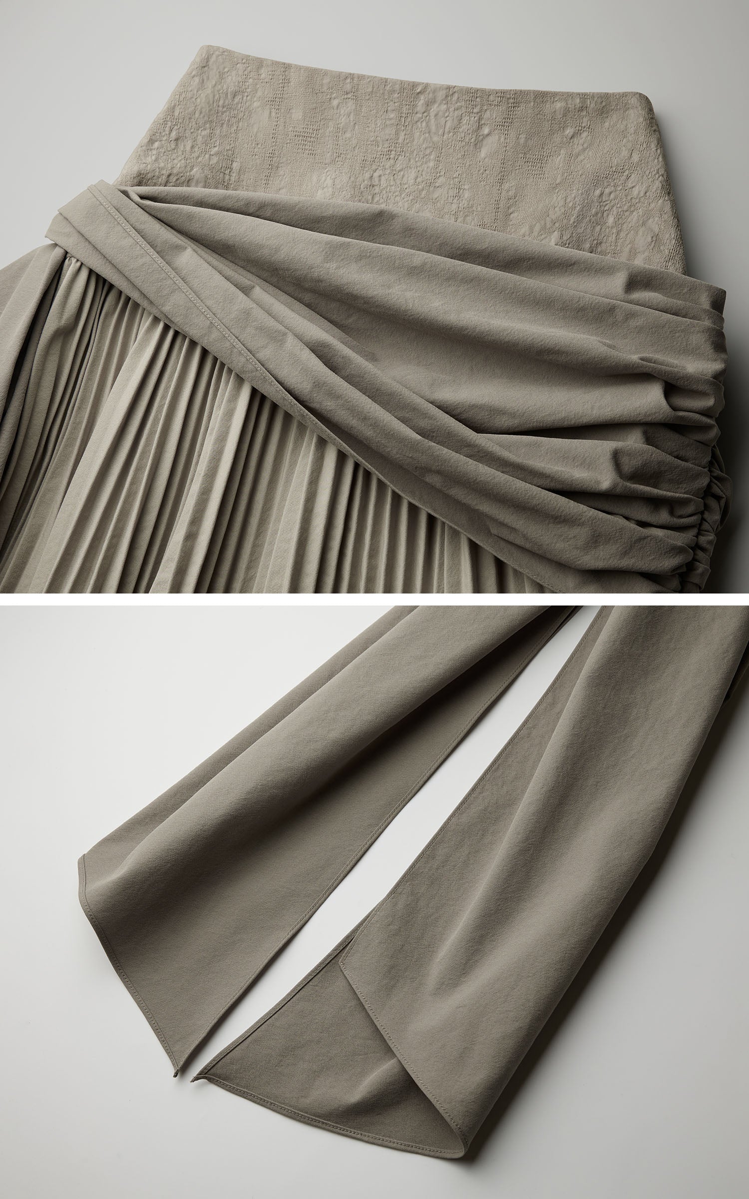 DOINDULGE Draped Pleated Layered Long Skirt