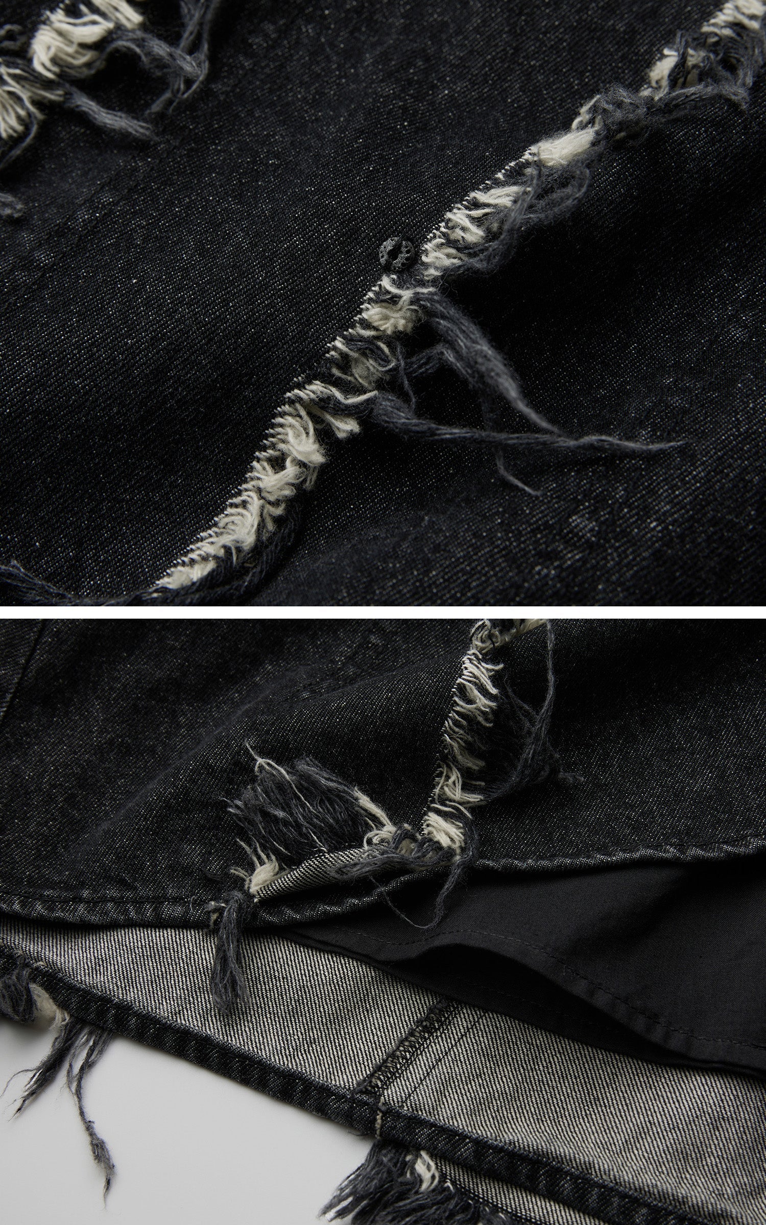 DOINDULGE Low-Rise Frayed Denim Maxi Skirt