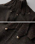 DOINDULGE Structured Wool Jacket with Raw-Edge Collar Detail