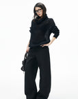 IAMXIAA Low-Rise Double Button Oversized Wide Leg Tailored Pants