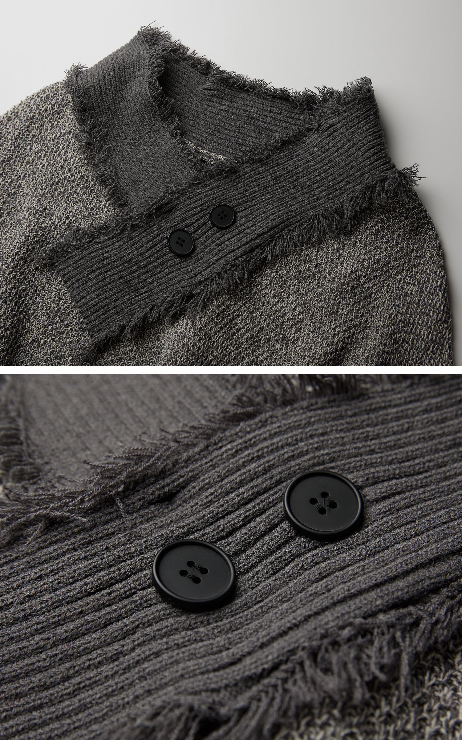 DOINDULGE Textured Asymmetric Collar Knit Sweater
