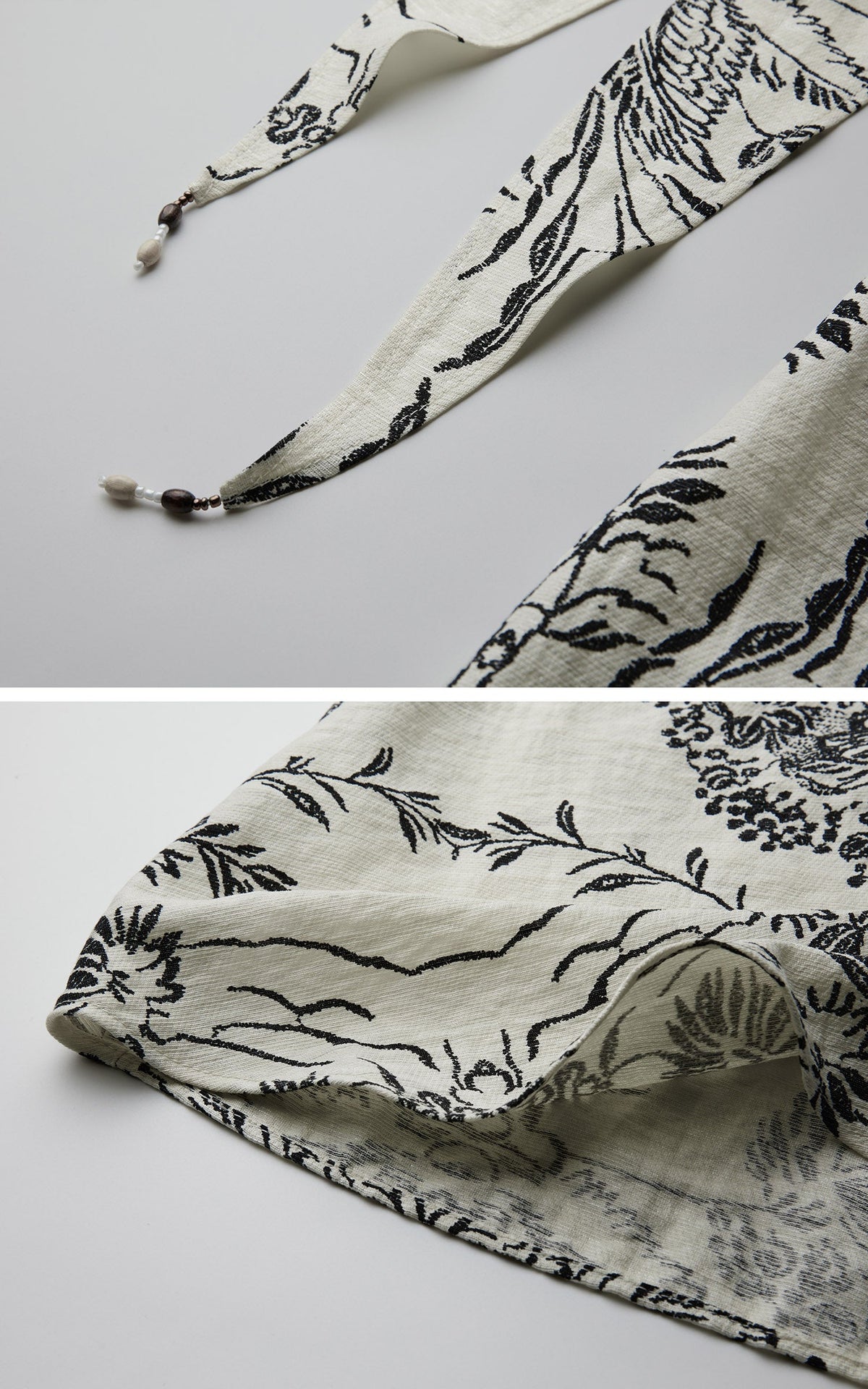 DOINDULGE Engraved Botanical Wrap Maxi Dress