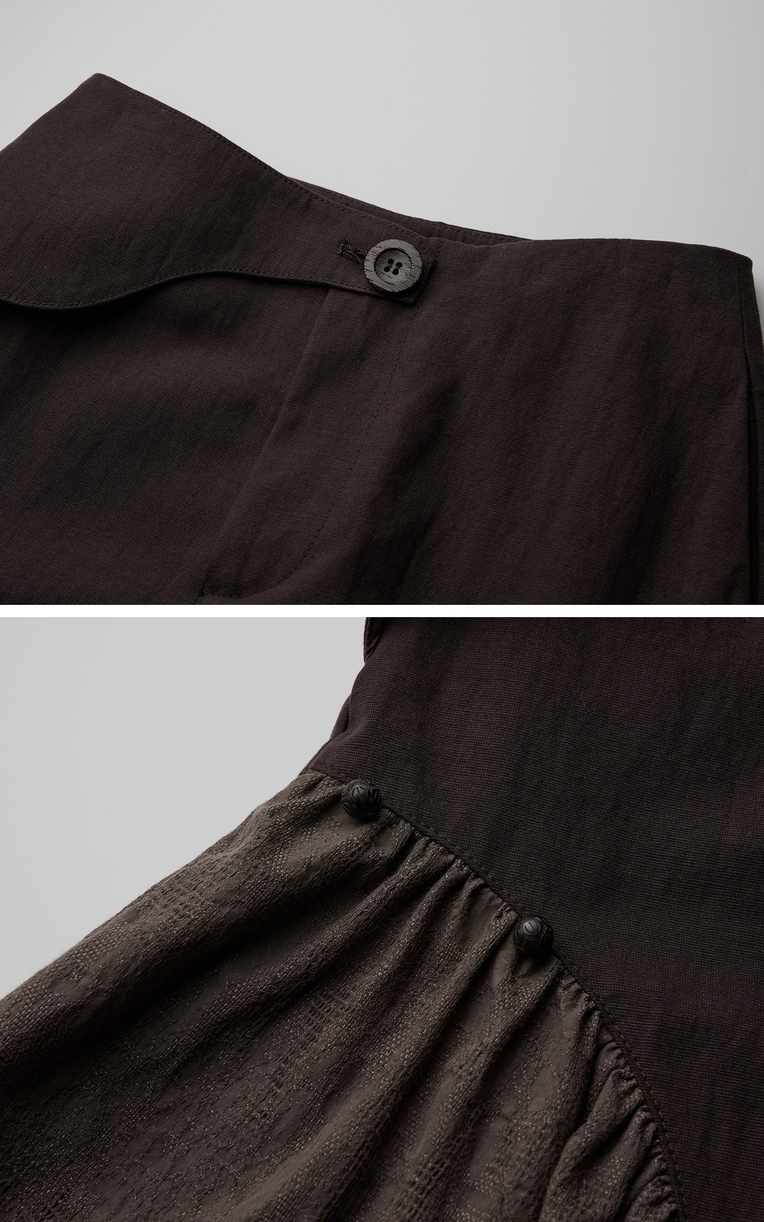 DOINDULGE Asymmetric Paneled Relaxed Wide-Leg Pants