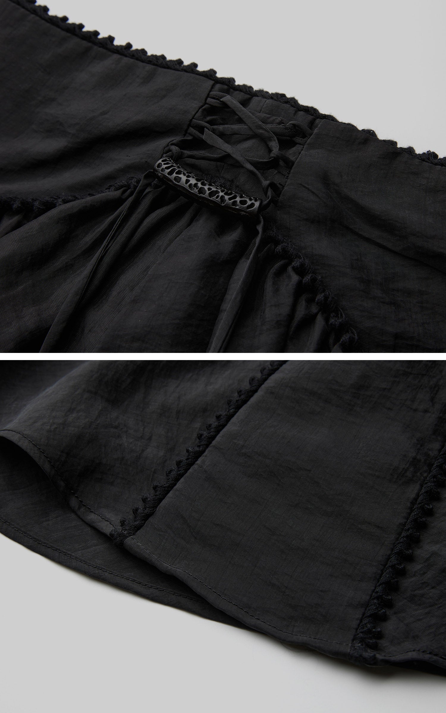 DOINDULGE Reversible Lace-Up Gathered Maxi Skirt