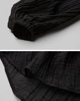 DOINDULGE Sheer Ruched Deep V Asymmetric Chiffon Blouse