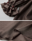 DOINDULGE Square Neck Puff Sleeve Maxi Dress