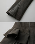 DOINDULGE Deconstructed Stand-Collar Paneled Trench Coat