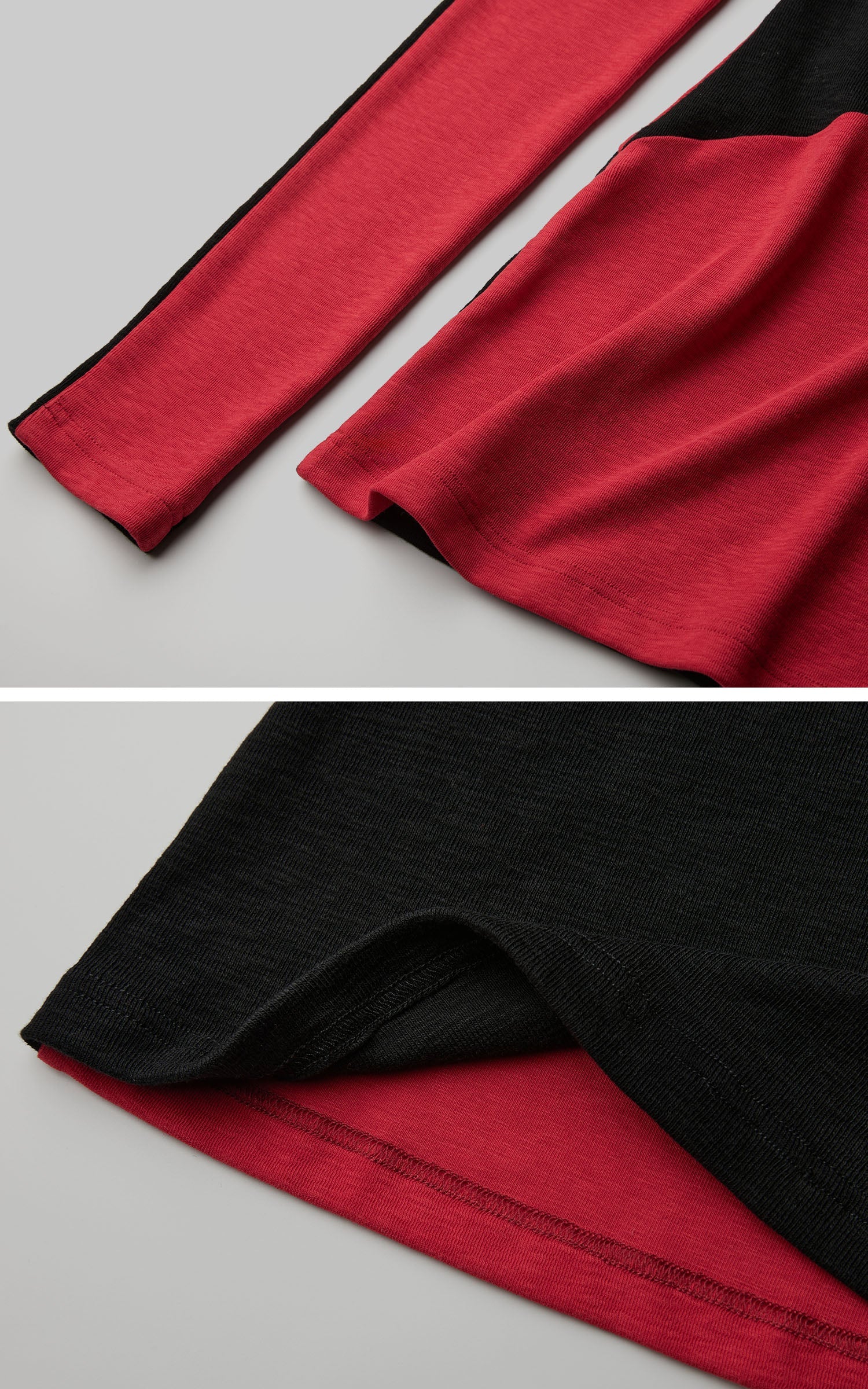 DOINDULGE Sculpted Contrast Panel Long Sleeve T-Shirt