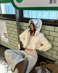 WARDEN EDGE Hooded Puffer Jacket with Knit Sleeves