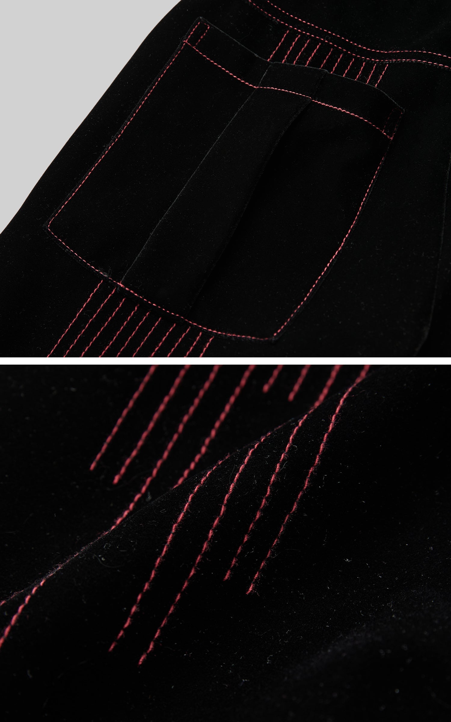 DOINDULGE Contrast-Stitch Wide-Leg Trousers