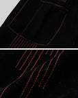 DOINDULGE Contrast-Stitch Wide-Leg Trousers