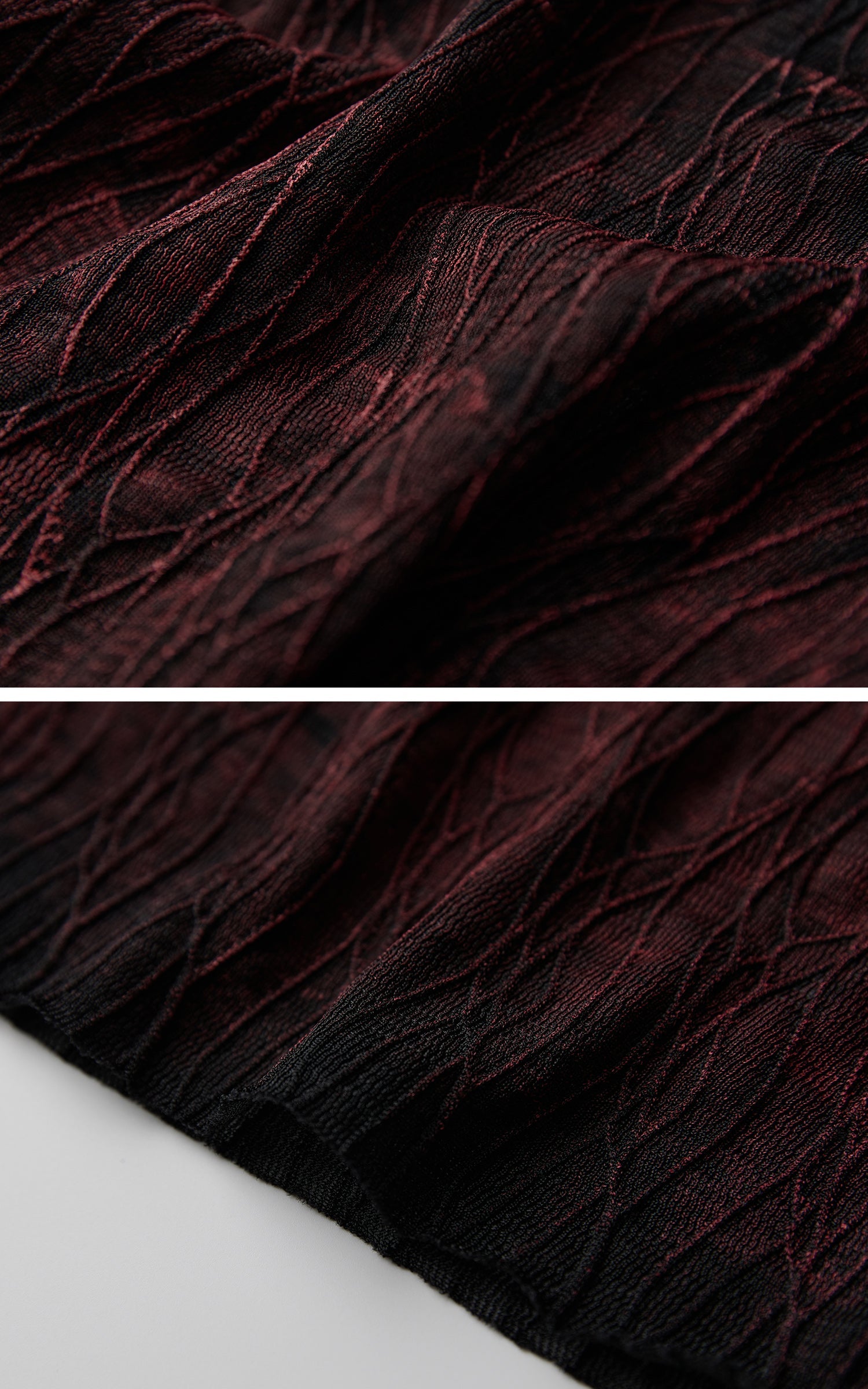 DOINDULGE Sheer Textured Turtleneck Top
