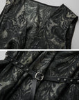 DOINDULGE Gothic Belted Waist Vest Top