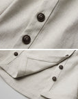 DOINDULGE Stand Collar Double-Breasted Fitted Shirt