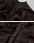 DOINDULGE Textured Ruched Shirt Dress