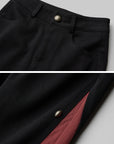 DOINDULGE Low-Rise Contrast Panel Flared Pants