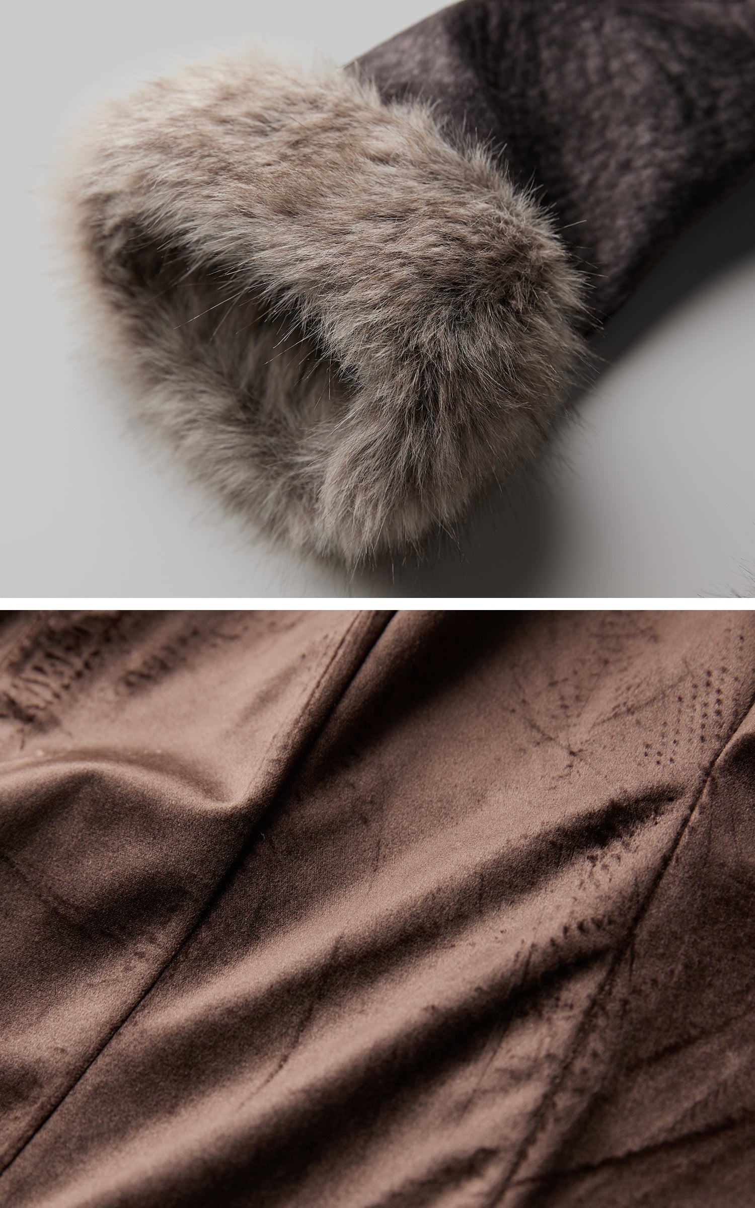 DOINDULGE Faux Fur-Trim Textured Jacket with Cross-Lace Details