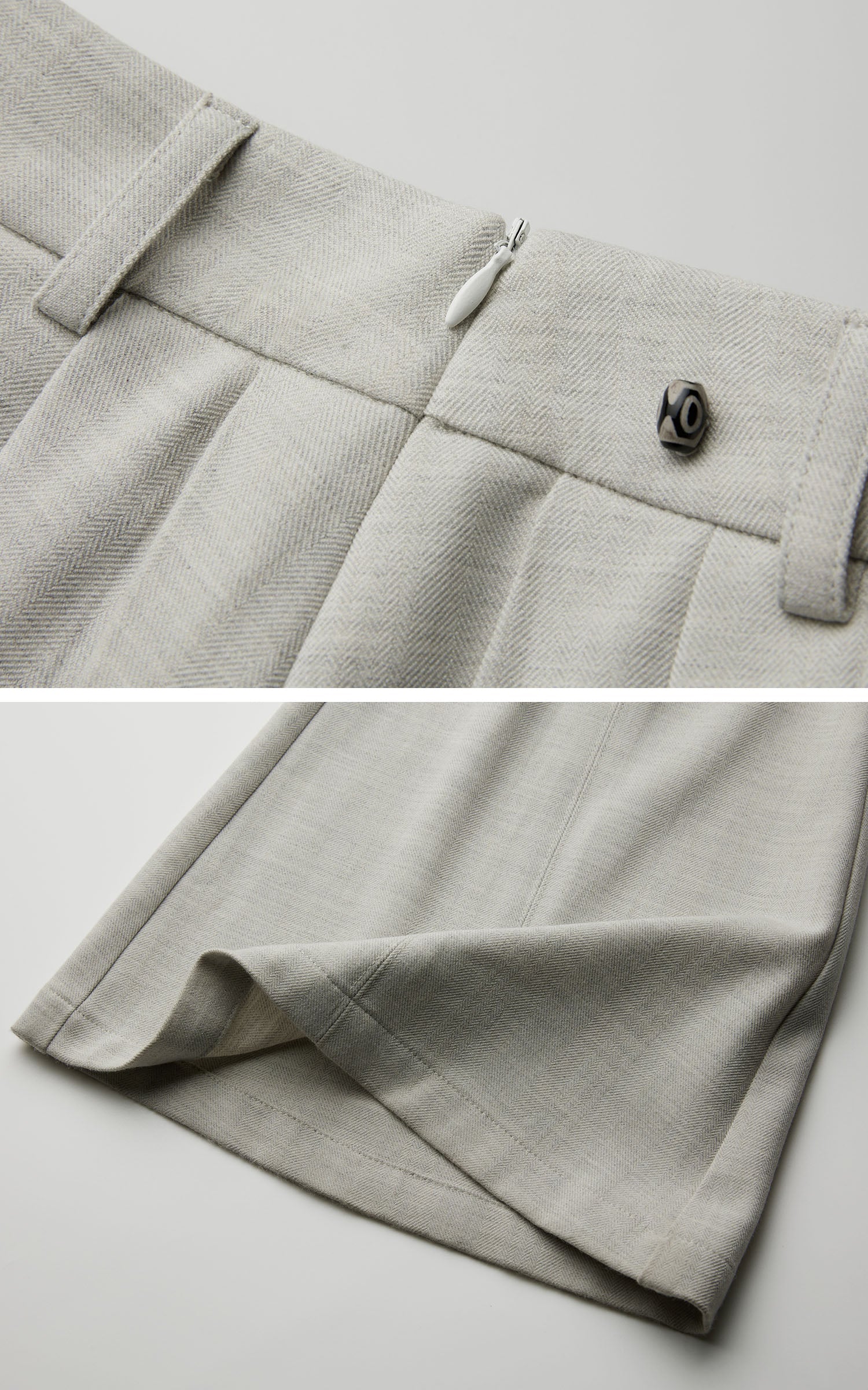DOINDULGE Layered Pleated Panel Flared Trousers
