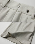DOINDULGE Layered Pleated Panel Flared Trousers