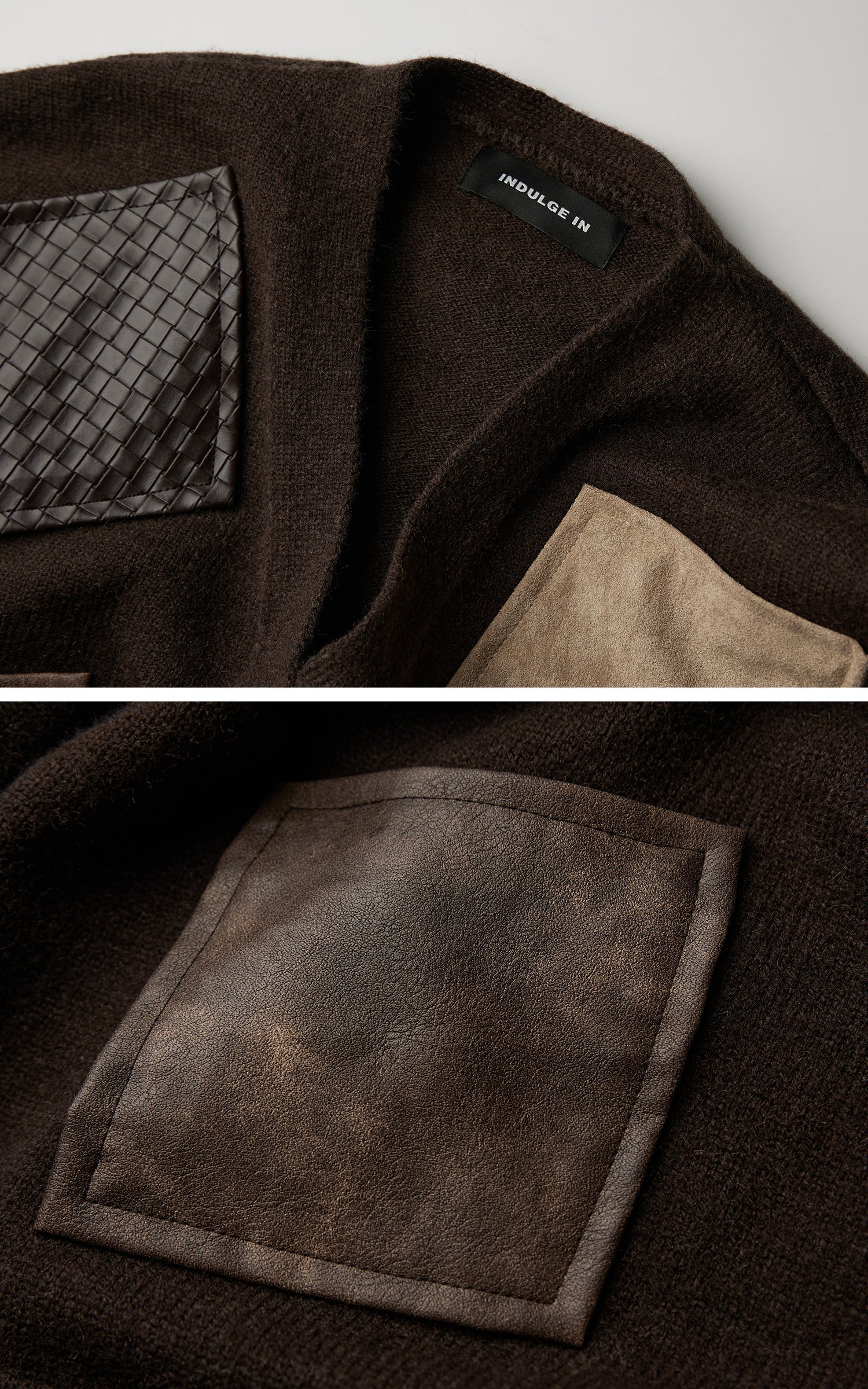 DOINDULGE Patchwork Distressed Knit Cardigan