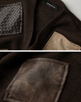 DOINDULGE Patchwork Distressed Knit Cardigan
