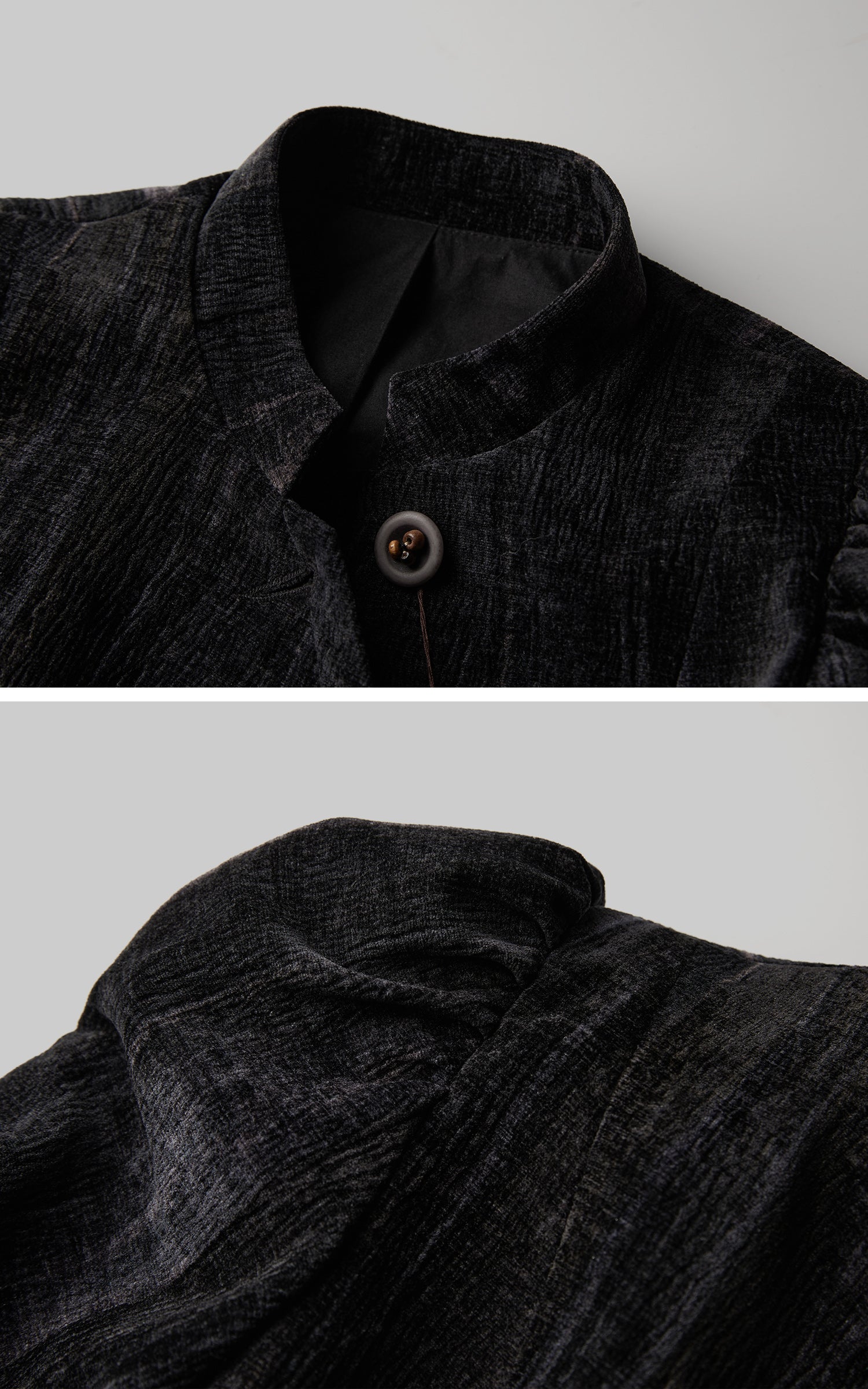 DOINDULGE Sculpted Velvet Jacket with Structured Sleeves