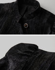 DOINDULGE Sculpted Velvet Jacket with Structured Sleeves