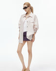 IAMXIAA Soft Stripe Oversized Shirt