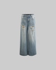 Rase le sol Distressed Wide-Leg Jeans