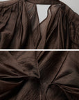 DOINDULGE Cowl Neck Sheer Two-Piece Blouse