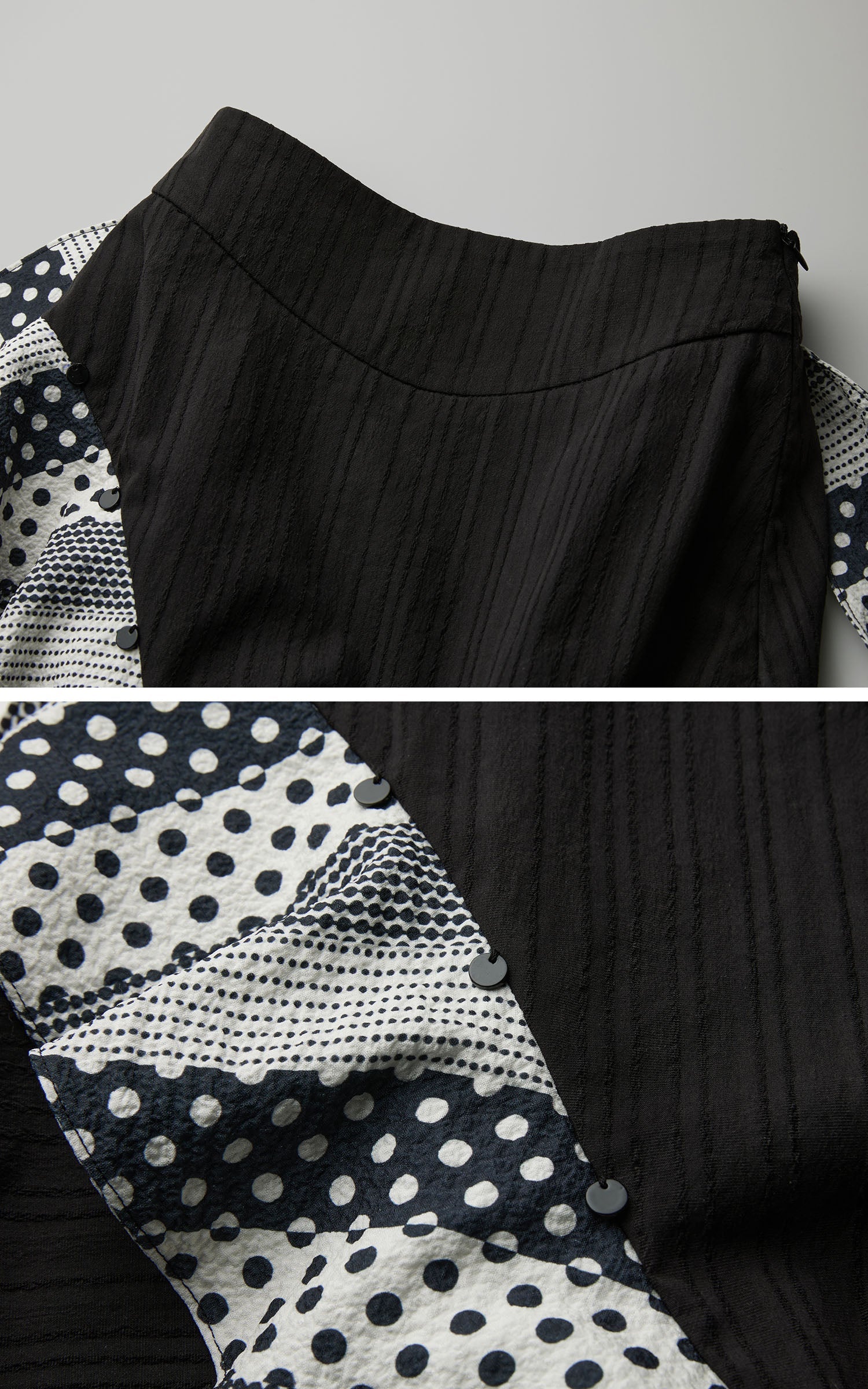DOINDULGE Asymmetric Ruffle Patchwork Skirt