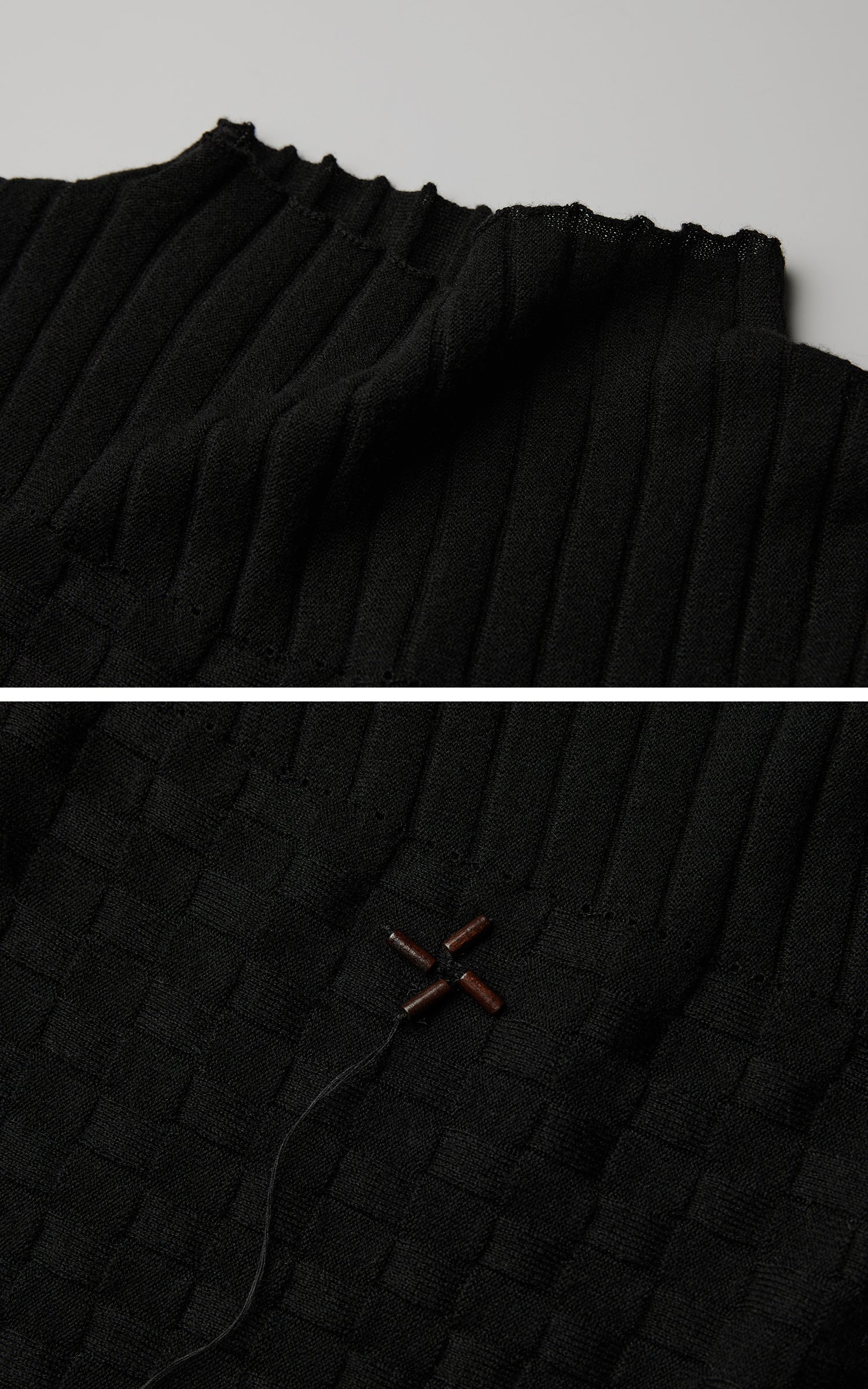 DOINDULGE Textured Fringe Knit Sweater