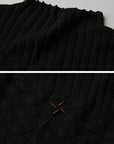 DOINDULGE Textured Fringe Knit Sweater